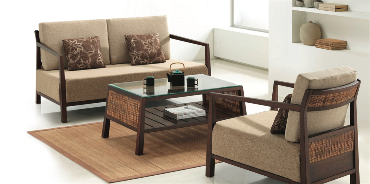 Hogazze- Mesa de Madera, Rattan y Vidrio modelo Diana 1323