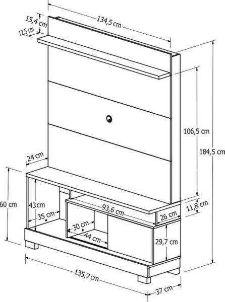 Picture of Home Theater Rack para Tv HERCULES Capuchino/Ébano