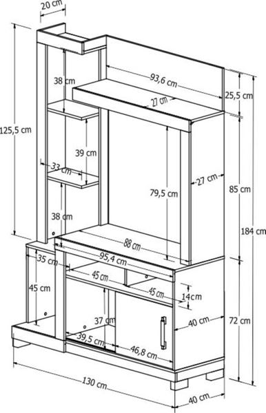 Picture of Home Theater Rack de Tv ISA Natural/Beige