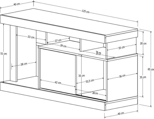 Picture of Rack Mesa de Tv Quartzo Capuchino/Ébano