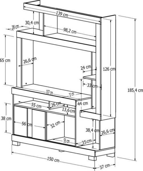 Picture of Home Theater Rack de Tv LIZ Natural/Beige