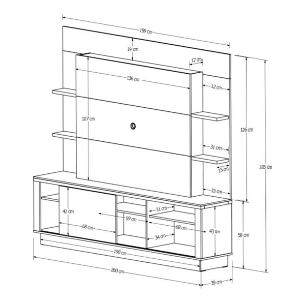 Picture of Home Theater Rack de Tv ORIÓN Castaño