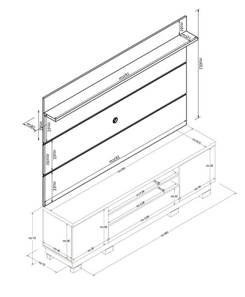 Picture of Home Theater Rack para Tv LONDRES Castaño