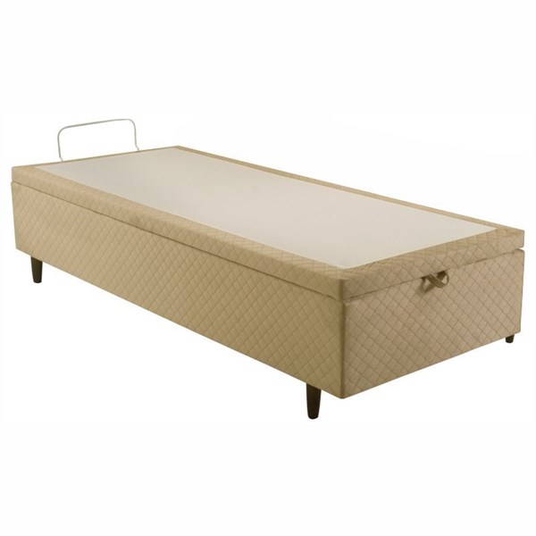 Picture of Cama Baúl HE Tapizada en Tela Modelo 1439 - 90 x 190 Beige Cobrizo